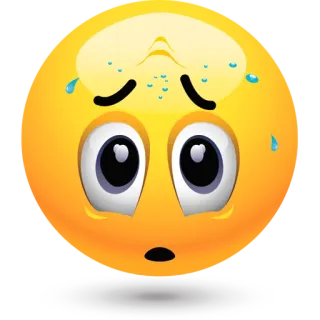 😥 表情符号, 倒脸, 表情, 表达, 黄脸 telegram sticker
