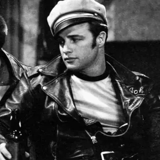 💸 Marlon Brando The Wild One Марлон Брандо, Дикарь, Актер, Фильм, Кино, Кожаная куртка telegram sticker