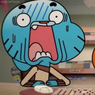 😱 Gumball Watterson The Amazing World of Gumball kartun, kucing, takut, gugup, komputer, lucu telegram sticker