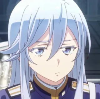 😒 Anime, Charakter, lange Haare, blaue Haare, Ausdruck, Porträt whatsapp sticker