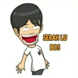 🕴 SERAH LU BOS мультфильм, мужчина, текст, юмор, выражение telegram sticker
