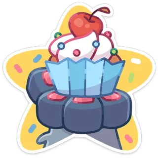 🍰 babeczka, wiśnia, deser, jedzenie, ciasto, słodki telegram sticker