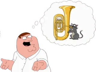 😃 Peter Griffin Family Guy 彼得·格里芬, 恶搞之家, 卡通, 大号, 猫 telegram sticker