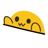 🙀 милый, каваи, жёлтый, клякса, причудливый, персонаж, дружелюбный whatsapp sticker