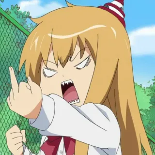 ➖ anime, middle finger, offensive, cartoon, anger, aggression telegram sticker