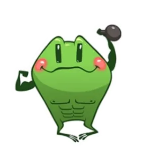 💪 rã, fitness, músculo, treino, fofo, desenho animado, exercício whatsapp sticker