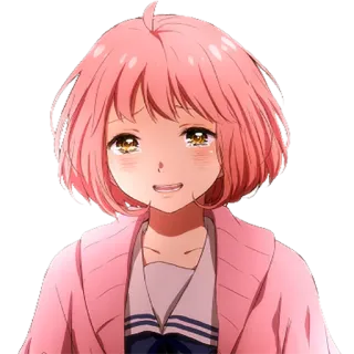 😭 anime, girl, crying, pink hair, sad, character whatsapp sticker