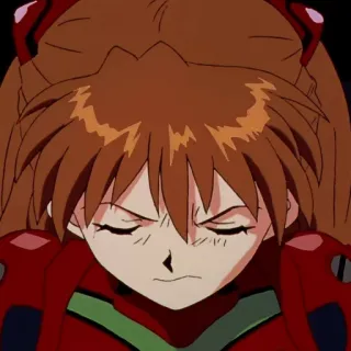 😣 Asuka Langley Sohryu Neon Genesis Evangelion anime, manga, Asuka, Evangelion, character, serious, sad telegram sticker