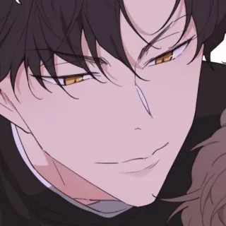 🎗 アニメスタイル, 男, 男性, ポートレート, 真剣, クローズアップ, 人物 telegram sticker