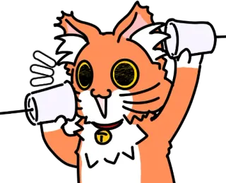 👂 Katze, Megafon, Schreien, Tier, Cartoon, niedlich whatsapp sticker