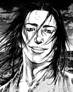 ⚔ Miyamoto Musashi Vagabond manga, samurái, musashi, vagabond, personaje whatsapp sticker