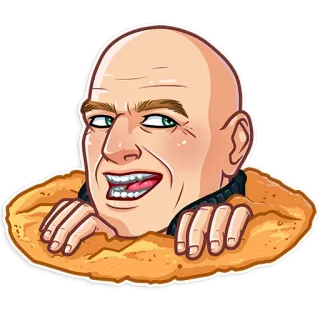 🌚 mann, glatzköpfig, donut, gesicht, person, aufkleber telegram sticker