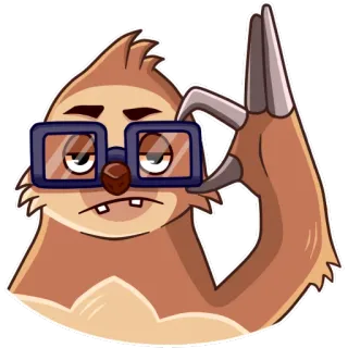 🤓 preguiça, nerd, óculos, animal, mamífero telegram sticker