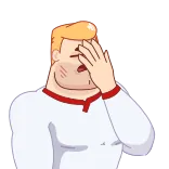 🤦‍♂️ facepalm, disappointment, frustration, cartoon, character telegram sticker