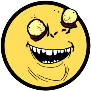 😀 meme, funny, emoji, expression, crazy, eyes telegram sticker