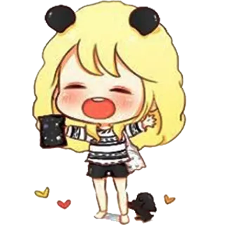 😂 만화, 소녀, 카와이, 치비, 귀여운, 활발한, 애니, 만화 telegram sticker