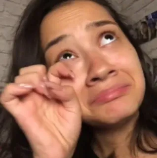 😢 плач, грустная, женщина, эмоциональная, портрет whatsapp sticker