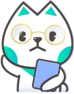 🤔 猫, 眼镜, 可爱, 卡哇伊, 动物, 贴纸 telegram sticker