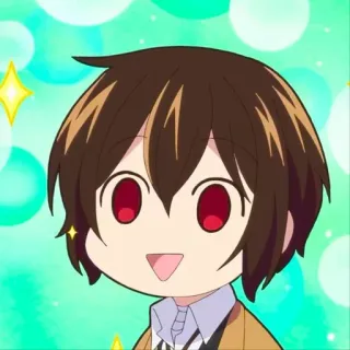 ☕️ Osamu Dazai Bungo Stray Dogs Аниме, Персонаж, Bungo Stray Dogs, Осаму Дазай, Чиби, Милый telegram sticker