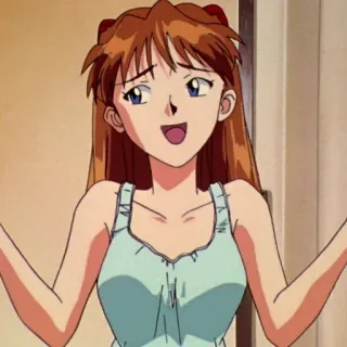 🤷‍♀️ Asuka Langley Soryu Neon Genesis Evangelion anime, manga, character, girl, asuka, neon genesis evangelion telegram sticker