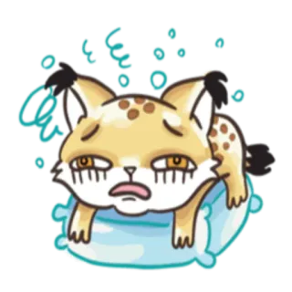 😶 mèo, buồn, mệt mỏi, buồn ngủ, gối, hoạt hình, động vật whatsapp sticker