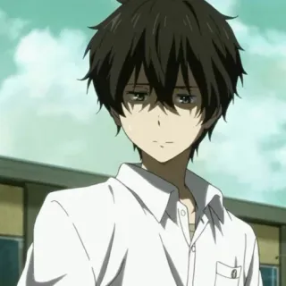 🎐 Houtarou Oreki Hyouka anime, houtarou oreki, hyouka, student, school uniform, character telegram sticker