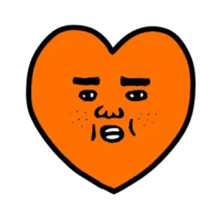😊 心, 橙色, 脸, 卡通, 表情 telegram sticker