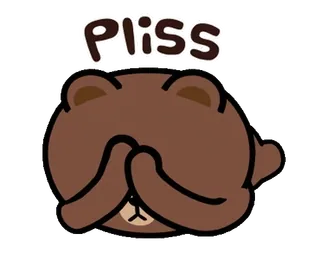 🤪 Pliss cute, bear, cartoon, pleading, sad telegram sticker