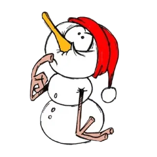 🤔 눈사람, 겨울, 크리스마스, 만화, 가운데 손가락, 불쾌한 telegram sticker