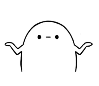 🥚 confuso, dando de ombros, mancha branca, fofo, incerto, questionando telegram sticker