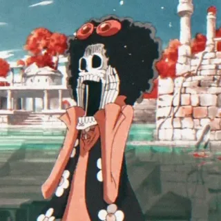 💀 Brook One Piece anime, skeleton, one piece, brook, pirate telegram sticker