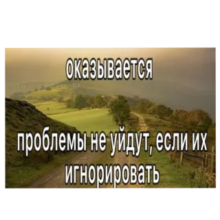 😔 оказывается проблемы не уйдут, если их игнорировать 인용구, 문제, 무시, 동기 부여, 러시아어 telegram sticker