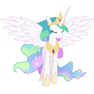 😕 Princess Celestia My Little Pony principessa, pony, celestia, cartoni animati, fantasia, magia, animale telegram sticker