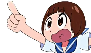 👈 Mankanshoku Mako Kill la Kill 애니메이션, 만화, 만칸쇼쿠 마코, 킬라킬, 가리키기 telegram sticker