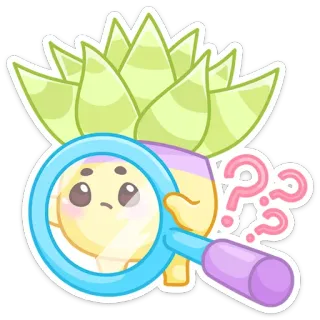 🧐 Мультик, Вопрос, Лупа, Милый, Смущенный whatsapp sticker