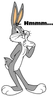 🤔 Bugs Bunny Looney Tunes Hmmm... dibujos animados, conejo, pensando, conejo, Looney Tunes telegram sticker