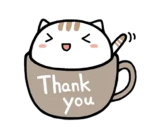 🙂 Thank you Katze, Kaffee, Danke, Süß, Kawaii, Gruß telegram sticker