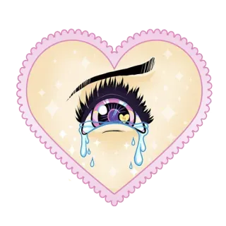 😢 olho, coração, chorando, triste, emoção, lágrimas telegram sticker