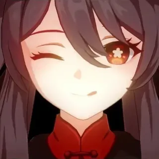 😜 Hu Tao Genshin Impact Hu Tao, Genshin Impact, anime, video game character, winking telegram sticker