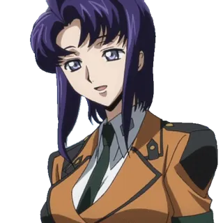 😀 anime, woman, uniform, character, purple hair, suit telegram sticker