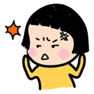 👧 angry, upset, cartoon, annoyed, character, emotion telegram sticker