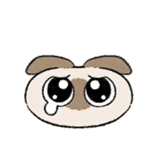 😺 triste, chorar, animal, cachorro, fofo, olhos telegram sticker