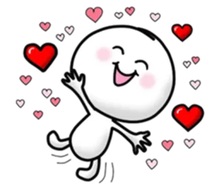 💃 carino, cuori, kawaii, felice, amore, cartoni animati telegram sticker