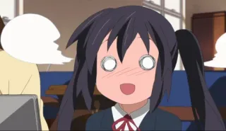 🌟 Azusa Nakano K-On! anime, k-on, azusa nakano, cute, shocked, funny, expression telegram sticker