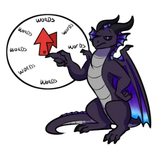 🕰 WORDS WORDS WORDS WORDS dragão, meme, palavras, seta, apontando telegram sticker
