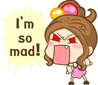 😡 I'm so mad! tức giận, điên, buồn bã, hoạt hình, nhân vật, biểu cảm, bực bội telegram sticker