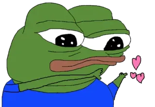 😘 Pepe the Frog pepe, frog, meme, blowing kiss, hearts telegram sticker