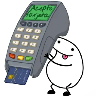 😀 Acepto tarjeta บัตรเครดิต, การชำระเงิน, เครื่องรูดบัตร, สเปน whatsapp sticker