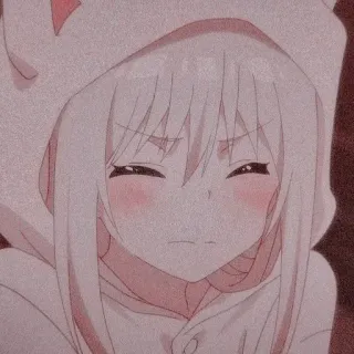 ❤️ аниме девушка, милая, толстовка, румянец telegram sticker