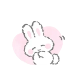 🍩 lapin, mignon, kawaii, adorable, animal, dessin animé, cartoon telegram sticker
